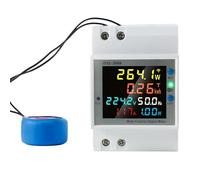 BuyWeek Single Phase Electric Meter, Smart Energy Meter with WIFI Tuya APP Control, Ammeter Voltmeter Watt Power KWH Meter, Home Electricity Usage Monitor, 35mm DIN-Rail, with CT(Color:External ct)