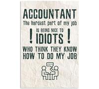 Buywell Accountant Hardest Part is Nice to Idiots Who Think They Know How to Do My Job Fun Quote Fun Novelty Metal Logo Vintage Wall Decor for Home Door Garden Bar Restaurant Cafe Office 12x8inch