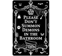 Buywell Bathroom Sign, Bathroom Signs, Gothic Decor Vintage Home Decor Poster Decor Poster Wall Art Tin Sign Decor Metal Sign Poster 8X12 Inches