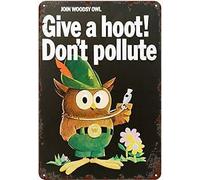 Buywell Creative Funny Novelty Metal Tin Sign Join Woodsy Owl Give A Hoot Don't Pollute Retro Wall Decor Garden Man Cave Cafes Office Store Pubs Club Metal Aluminum Sign Gift 8 x 12 inch