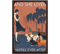 Buywell Dachshund Dog Lover and She Lived Happily Ever After Restoring Vintage Outhouse Metal Sign Garage Sign Garage Home Wall Decor Poster Vintage 12x8inch Tin Sign