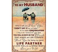 Buywell Family Poster for My Husband, You Will Always be The Miracle That Made My Life Complete, I Love You with All My Heart, Metal Tin Plate Birthday Women Men 12x8inch