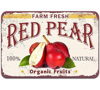Buywell Farm Fresh Red Pear Organic Fruit Cafe Vintage Home Decor Poster Decor Poster Wall Art Tin Sign Decor Metal Sign Poster 8X12 Inches