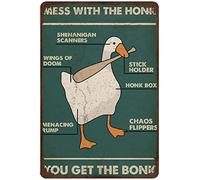 Buywell Mess With The Honk You Get The Bonk Funny Decor Poster Wall Art Tin Sign Decor Metal Sign Poster 8X12 Inches