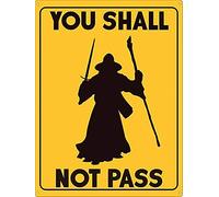 Buywell Metal Poster Plaque You Shall Not Pass Farm Vintage Art Tin Sign Poster Vintage Metal Signs for Bar Music Club Man Cave Room Wall Decor 5.5x8 Inch