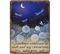 buywell Metal Vintage Tin Sign Sometimes I Just Look Up Smile and Say I Know That was You Dragonfly Wall Decor Kitchen for Home Cafes Sign Plaque 5.5x8 Inch
