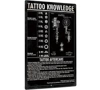 Buywell Vintage Wall Metal Poster Tattoo Knowledge Wall Sign Novelty Sign Vintage Metal Tin Sign Wall Sign Plaque Poster 8x12 Inch