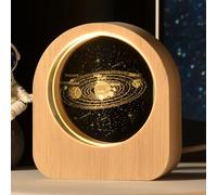 buywin Solar System Night Light, 3D Engraved Crystal Solar System Night Lamps, Astronomy Gifts for Kids Children Teens Boys and Girls, Space Planets Model Decor for Bedroom Nursery(Solar)