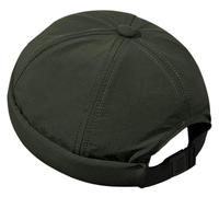Buywis Mens Quick Dry Docker Cap Brimless Beanie Hats Rolled Cuff Retro Sailor Hat Army Green