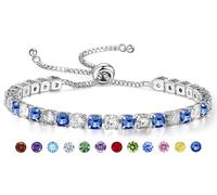 Buywis Tennis Bracelet for Women Birthstone Cubic Zirconia Bracelet Silver Silder Bracelet Birthday Jewellery Graduation Gifts December Birthstone