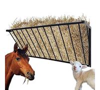 BUYYAH Horse Hay Feeder, 63'' Long Livestock Hay Feeder with 48 Gallon Large Capacity, Carbon Steel Wall Mounted Hay Rack for Horses, Sheep, Goats, Indoor Outdoor Uses