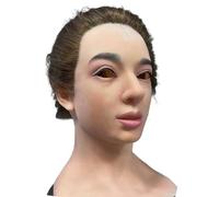 buyzg Custom Realistic Silicone Beauty Mask with Wig & Makeup Handmade Female Head Mask for Crossdresser, Cosplay, Drag Queen
