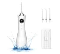 BUZHIWU Water Dental Flosser for Teeth, Portable Cordless Water Flosser with 300ML Rechargeable with Type-C, IPX7 Waterproof Water Flossers for Adults with 3 Intensity Modes and 3 Flossing Tips