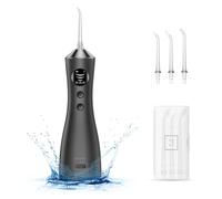 BUZHIWU Water Dental Flosser for Teeth, Portable Cordless Water Flosser with 300ML Rechargeable with Type-C, IPX7 Waterproof Water Flossers for Adults with 3 Intensity Modes and 3 Flossing Tips