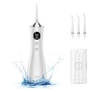 BUZHIWU Water Dental Flosser for Teeth, Portable Cordless Water Flosser with 300ML Rechargeable with Type-C, IPX7 Waterproof Water Flossers for Adults with 3 Intensity Modes and 3 Flossing Tips