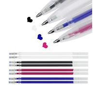 BUZIFU 4 Colors Heat Pens Heat Erasable Pens Fabric Marking Pens Auto-Vanishing Pen Sewing Pens with 8 Pieces Replaceable Pen Refills for Sewing, Quilting and Dressmaking,4 Pens Set