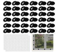 BUZIFU 40 Set Window Screen Buckle Self-Adhesive Strips Screen Window Mounting Buckles Screen Buckle Fixings Mounting Buttons for Mesh Curtains, Door Curtains, Insect Net, No Drilling (Black)