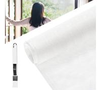 BUZIFU Window Screen Mesh 150 x 300 cm Fiberglass Screen Fly Screens Wire Mesh Insect Meshs Replacement Cuttable Mosquito Net Pet Screens with Cleaning Brush for Windows Doors Patio, Cat-Proof, White