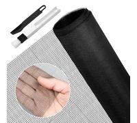 BUZIFU Window Screen Mesh 90 x 220 cm Fiberglass Screen Fly Screen Wire Mesh Insect Mesh Replacement Cuttable Mosquito Net Pet Screen with Cleaning Brush for Windows Doors Patio, Cat-Proof, Black