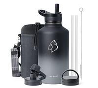 BUZIO Insulated Water Bottle 2L with 3 Lids, Keep Cold 48 Hrs
