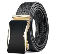 BuzToz Men's, Leather Ratchet Dress Sliding Adjustable Belts, Zd056-h Gold, 28-34W