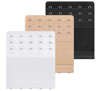 BuzToz Women's Bra489 Bra Extenders, 5 Hook-Aapricot/Black/White, 1/2 Inch Spacing (Pack of 3)