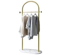 BUZUEY Freestanding Clothing Rack with Marble Base,Modern Arch Gold Garment Rack for Small Spaces,Sturdy Metal Coat Rack,Clothes Racks for Hanging Clothes in Bedroom,Closet,Entryway,Boutique Display