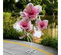 BUZUEY Giant Flowers for Decoration,Wedding Reception Essential Decoration,3-Head Large Artificial Silk Flower with Standing Stems and Base for Party Banquet Background Decor,Home Decor