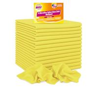 Buzz 15pk Lint Free Cloths Microfibre Yellow Streak Free Glass Cloth Multipack Reusable Yellow Dusters for Polishing Streak-Free Cleaning Home, Car Multisurface Duster Cloth for Furniture & Windows