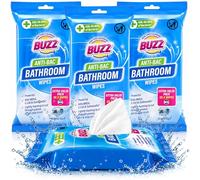 BUZZ 220pk Bathroom Anti-Bac Wipes - Ocean Scent Multi Surface Cleaner | Ultra strong large cloths, for floors, desks and kitchen surfaces