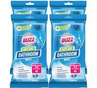 Buzz 220pk Bathroom Anti-Bac Wipes,Ocean Scents Antibacterial Toilet Cleaning Sheets, Ultra-Strong Large Multi-Surface Cloths for Floors, Desk, Kitchen, Soap Scum Remover, Household Disinfectant