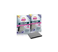Buzz 2pk Glass Cloth with Germ Shield, 39cm x 49cm Glasses Cloth for Streak-Free Microfibre Cleaner, Multipurpose Durable Lens & Screen Cleaning