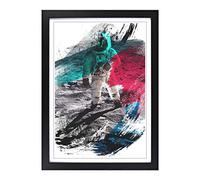 Buzz Aldrin Moon Landing Space NASA (1) V2 Framed Print | A2 Black Framed Wall Art | Ready to Hang | Modern Space Picture | Living Room Bedroom Lounge Office