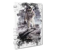 Buzz Aldrin Moon Landing Space NASA (1) V3 Canvas Print | Gallery Wrapped 30mm Frame Wall Art | 30x20 inches | Ready to Hang | Modern Space Picture | Living Room Bedroom Lounge Office