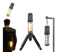 Buzz Defense Portable, BuzzDefense Portable Integrated Camping Light, IPX5 Waterproof Emergency Light with Tripod, 3000mAh Powerful Battery, Five Adjustable Levels, for Indoor,Outdoor,Picnic (Black)