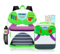 Disney Buzz Lightyear Backpack with Lunch Box Set - Bundle with 16" Toy Story Backpack, Lunch Bag, Water Bottle, Stickers, More | Buzz Lightyear School Bag Set for Kids, Boys, Teens