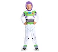 Disney Official Classic Buzz Lightyear Costume Kids, Buzz Lightyear Dress Up Onesie, Toy Story Dress Up Costume Fancy Dress, World Book Day Costumes for Boys 7-8 Years