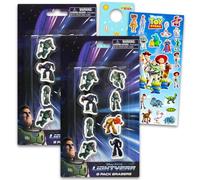 Buzz Lightyear Party Favor Set - Bundle with 16 Erasers Featuring Zurg, More Plus Stickers | Buzz Lightyear Explorers Party Supplies Kit for Kids, Boys, Girls
