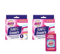 Buzz Magic Eraser 8pk | Chemical-free Cleaning | Magic Sponge Removes Marks and Stains with Water