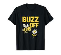 Buzz Off Bee Graphic Stencil Honeycomb Design T-Shirt