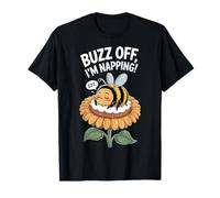 Buzz Off I’m Napping Sleeping Bee Funny Cartoon Quote T-Shirt