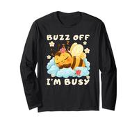 Buzz Off I'm Busy Cute Sleeping Baby bee for Beekeeper Kids Long Sleeve T-Shirt