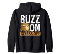 Buzz On Stress Off - Relaxing Beekeeper Nature Zip Hoodie
