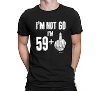 buzz shirts 60th Birthday Gift - I'm Not 60 Funny Middle Finger - Mens Organic Cotton T-Shirt Black