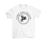 buzz shirts Camp Half Blood, Mens or Womens Greek TV Show Inspired Regular Fit T-Shirt, Made from Organic Cotton White