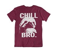 buzz shirts Chill Bro - Mens or Womens Chilling Sloth Themed Novelty Organic Cotton T-Shirt Burgundy