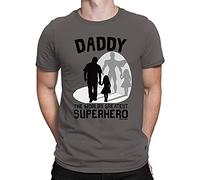 buzz shirts Daddy The Worlds Greatest Superhero, Father and Daughter, Fathers Day T-Shirt, Made from Organic Cotton…2XL Charcoal