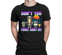 buzz shirts Dont You Forget About Us, Mens Novelty Organic Cotton VHS T-Shirt 80s Cassette Top Black