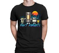 buzz shirts Don't You Forget, Mens Organic Cotton Funny VHS 80s T-Shirt Cassette Tape Top Black