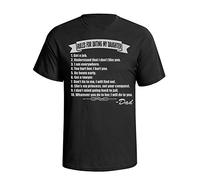buzz shirts Gift for Fathers, Rules for Dating My Daughter, Mens Organic Cotton Novelty Slogan T-Shirt Black